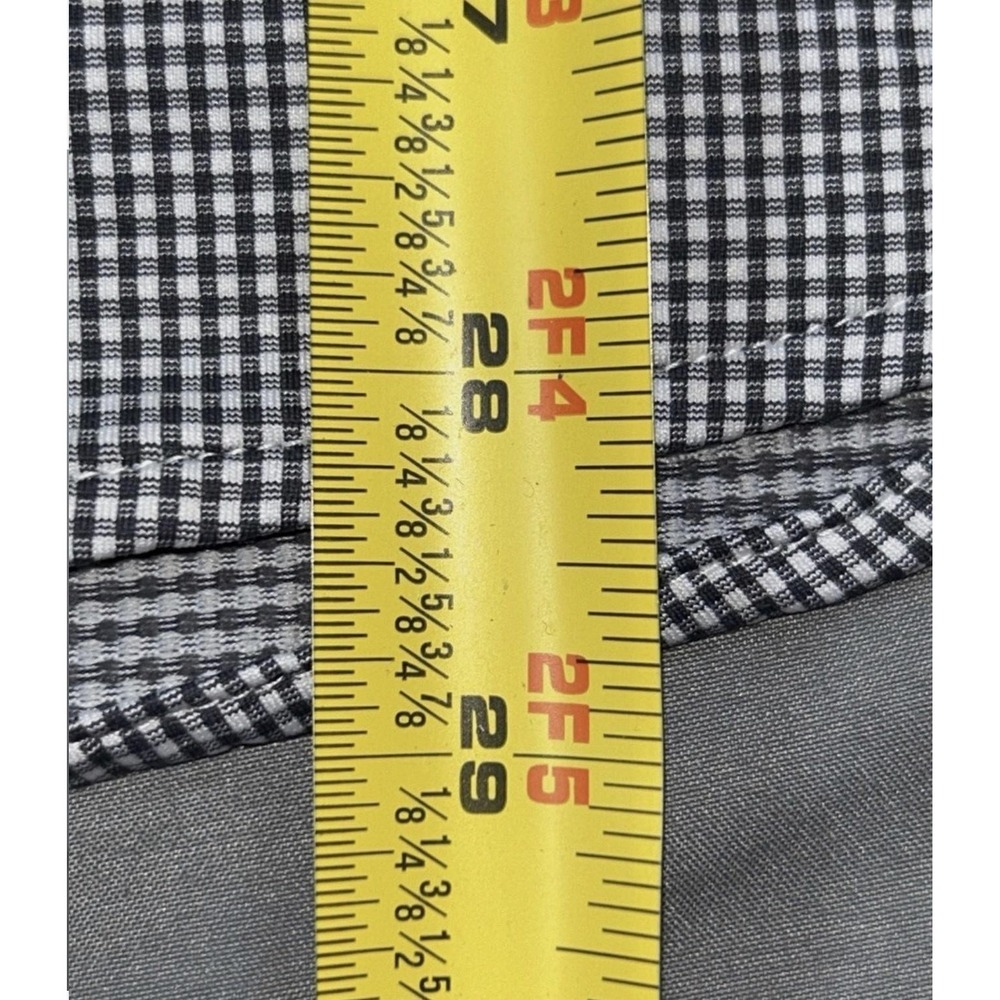 Mizzen+Main Dress Shirt Mens Large Gray Gingham Trim Fit American Made Stretch - Picture 2 of 6